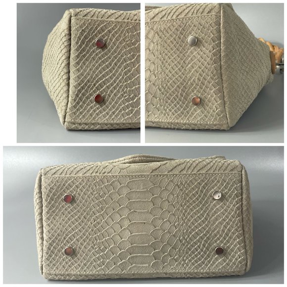 Aphròs Capri Python Print Suede Small Hobo Bag - Picture 12 of 12